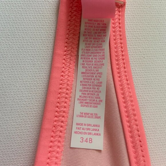 Victoria's Secret Wrap Crossover Double-String Triangle Bikini Top, Pink, 34B - Picture 8 of 9
